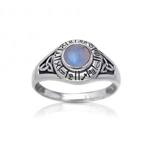 zodiac celtic moonstone ring