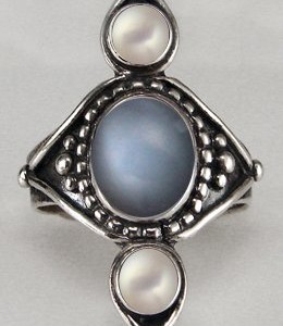 pearl moonstone ring